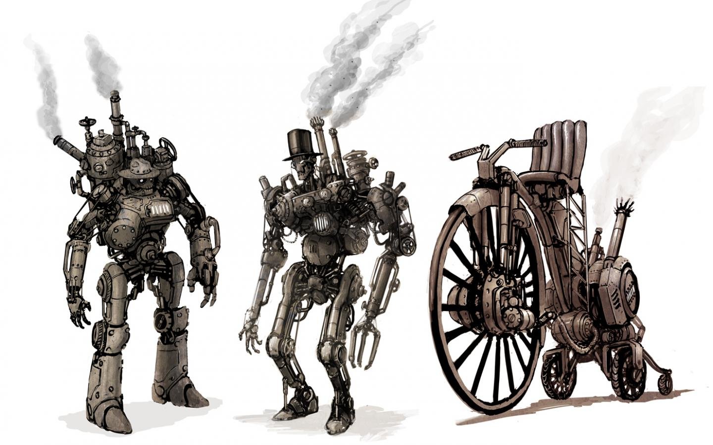 Download hd 1440x900 Steampunk computer wallpaper ID:10407 for free