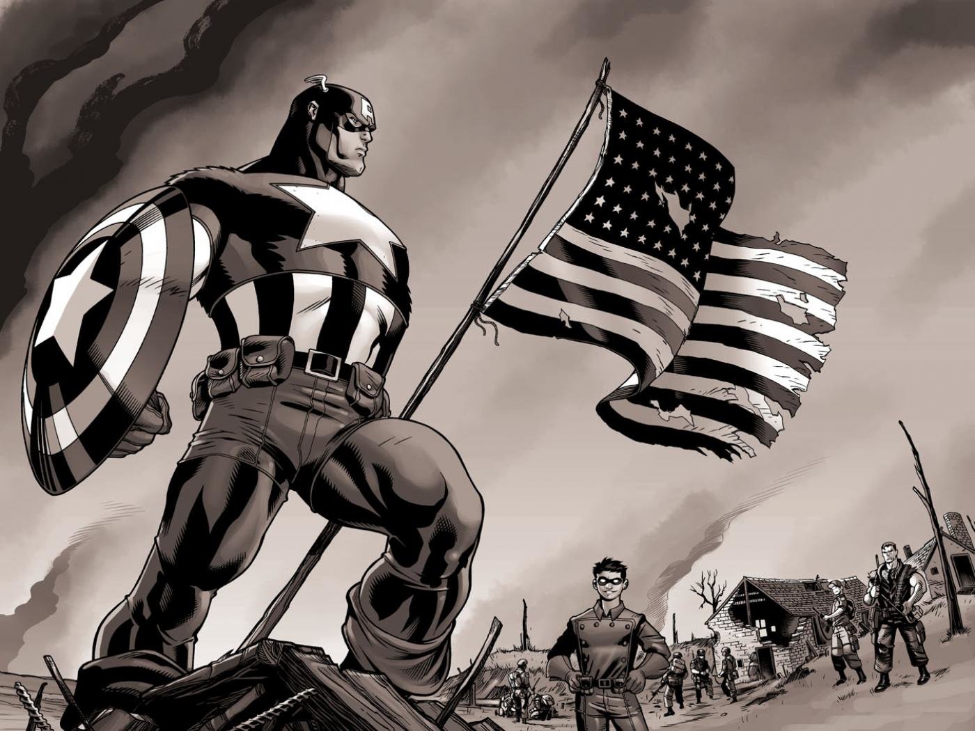 High resolution Captain America (Marvel comics) hd 1400x1050 background ID:292797 for PC