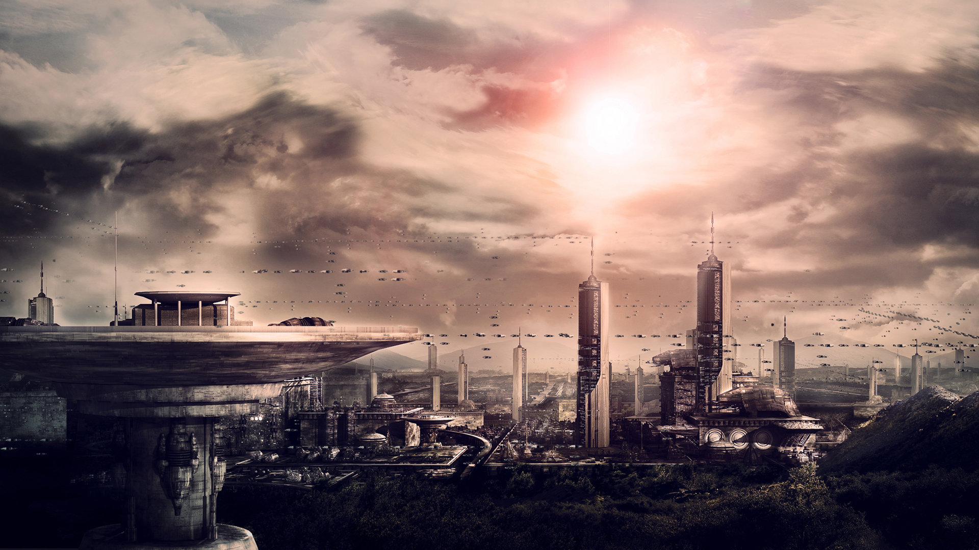 Free Futuristic city high quality background ID:88203 for full hd PC