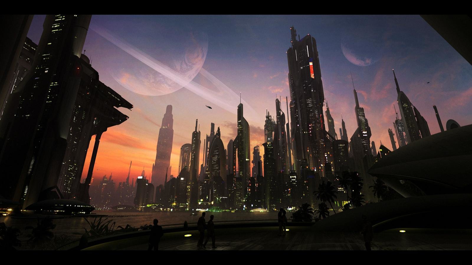 Awesome Futuristic city free background ID:87863 for hd 1600x900 computer