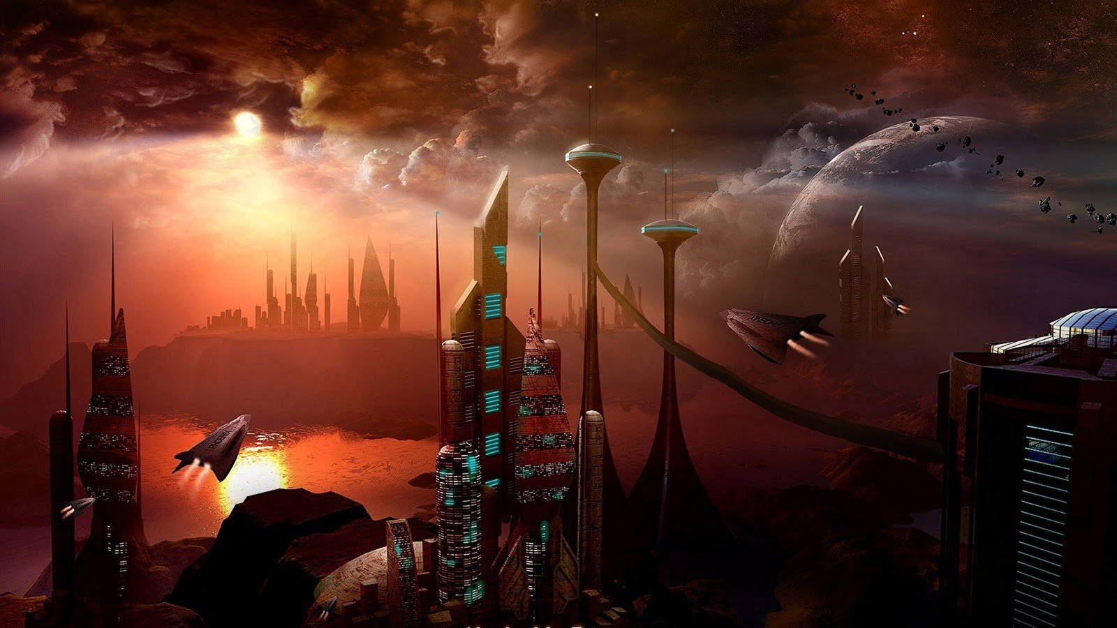 Awesome Sci Fi landscape free wallpaper ID:232853 for hd 1600x900 PC