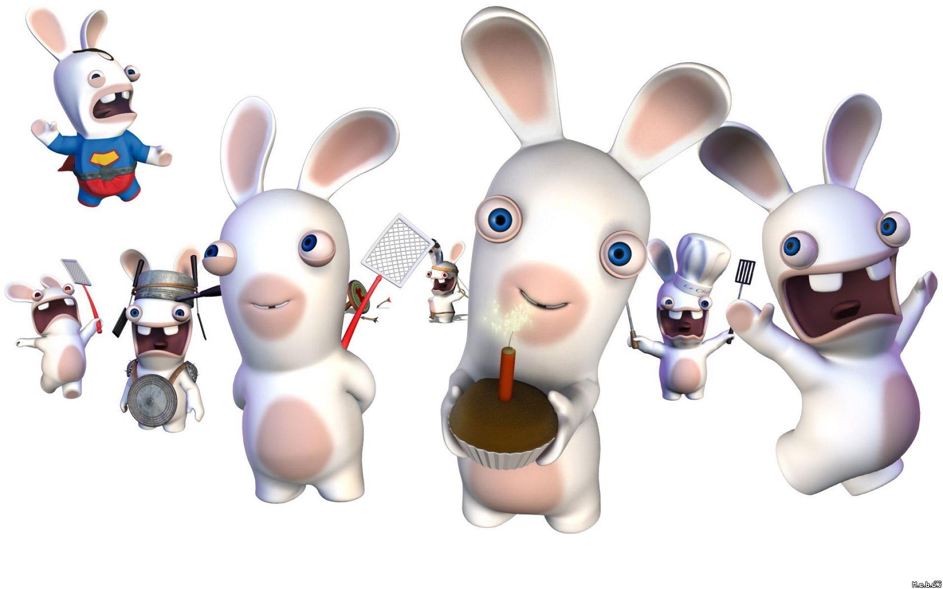 Download hd 1920x1200 Raving Rabbids PC background ID:284496 for free