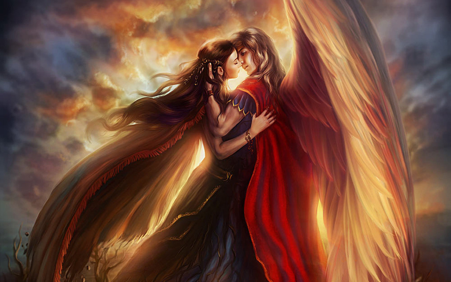 High resolution Fantasy love couple hd 1440x900 wallpaper ID:305259 for PC