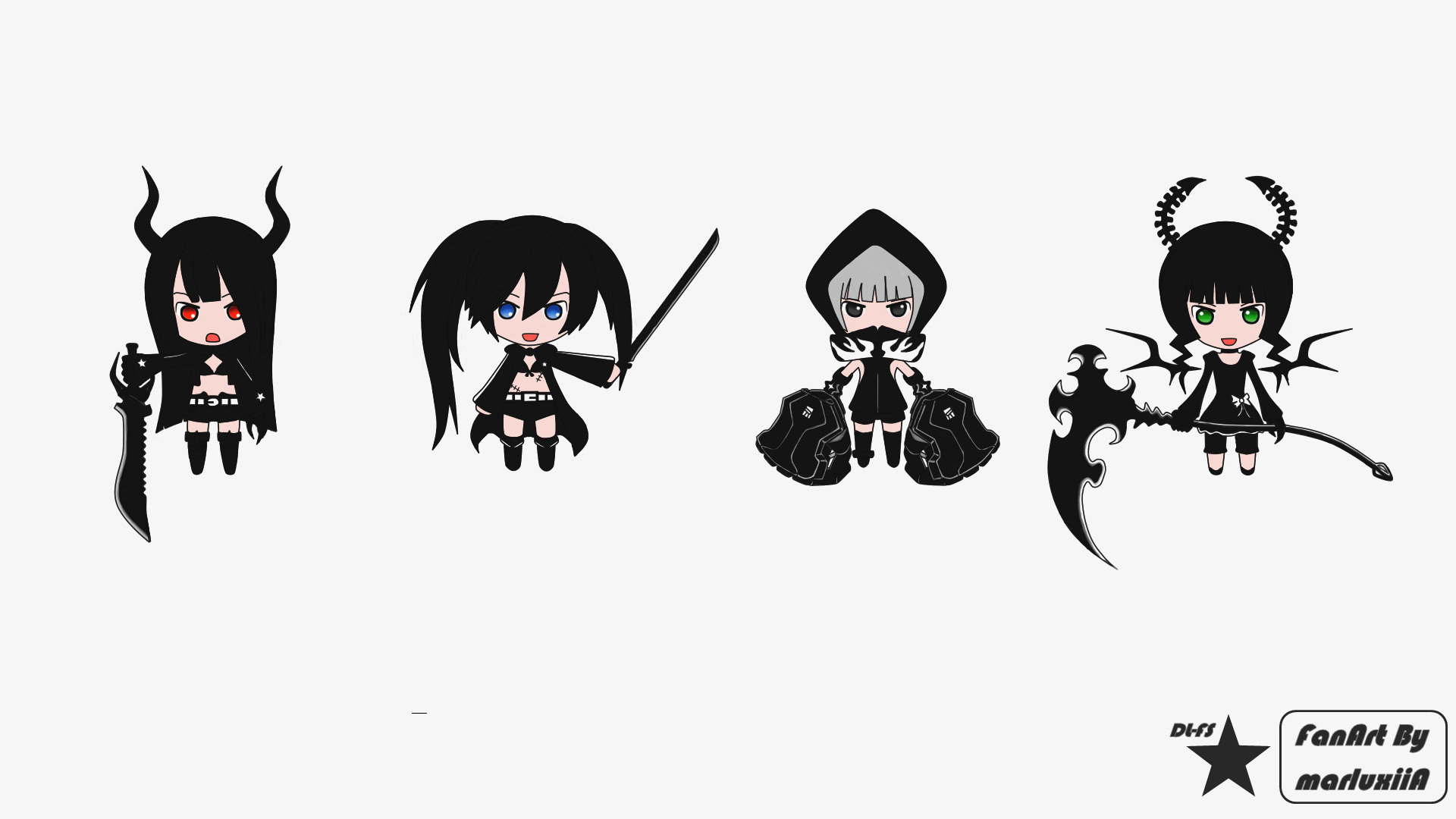 Free download Dead Master (Black Rock Shooter) background ID:454149 hd 1920x1080 for PC