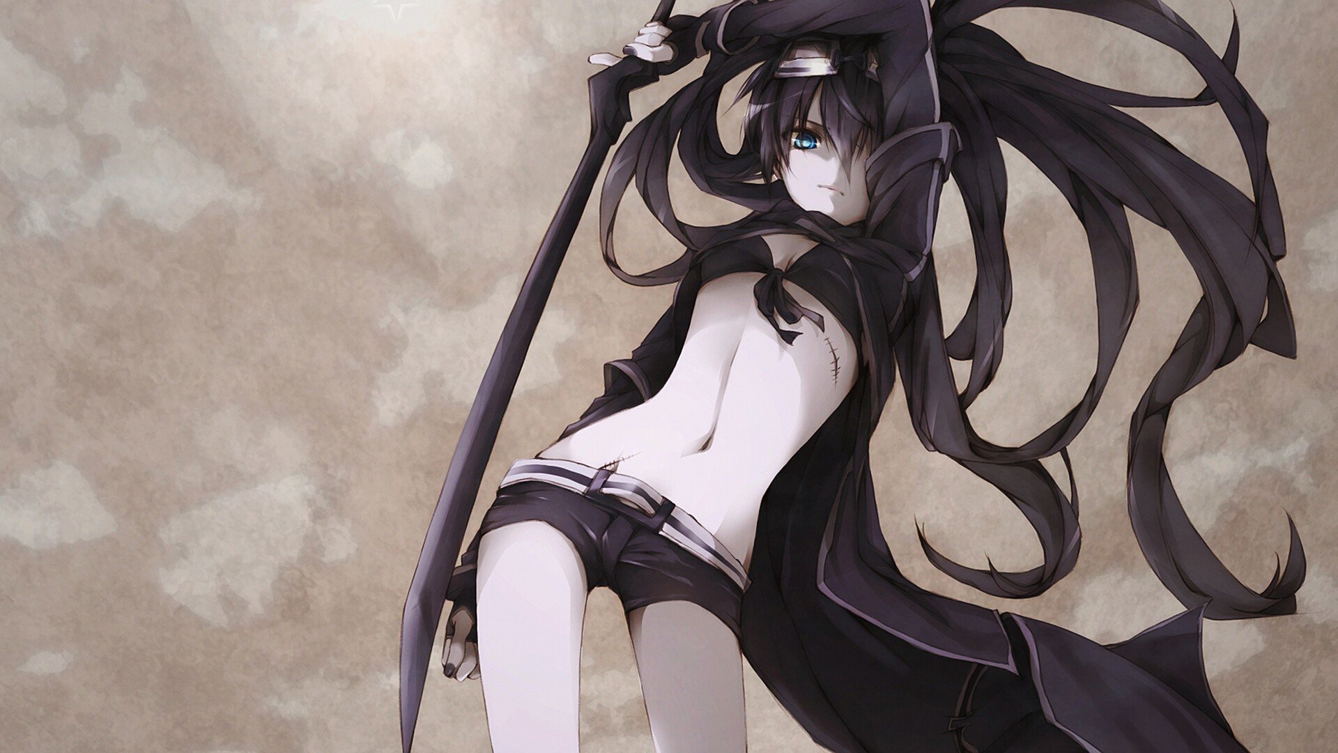 Download hd 1080p Black Rock Shooter PC background ID:454865 for free