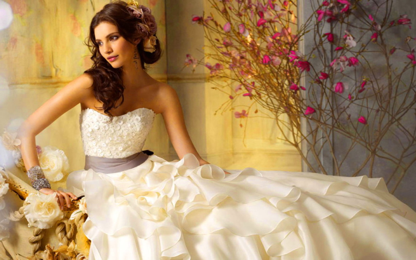 Free download Bride in wedding dress wallpaper ID:465932 hd 1440x900 for PC