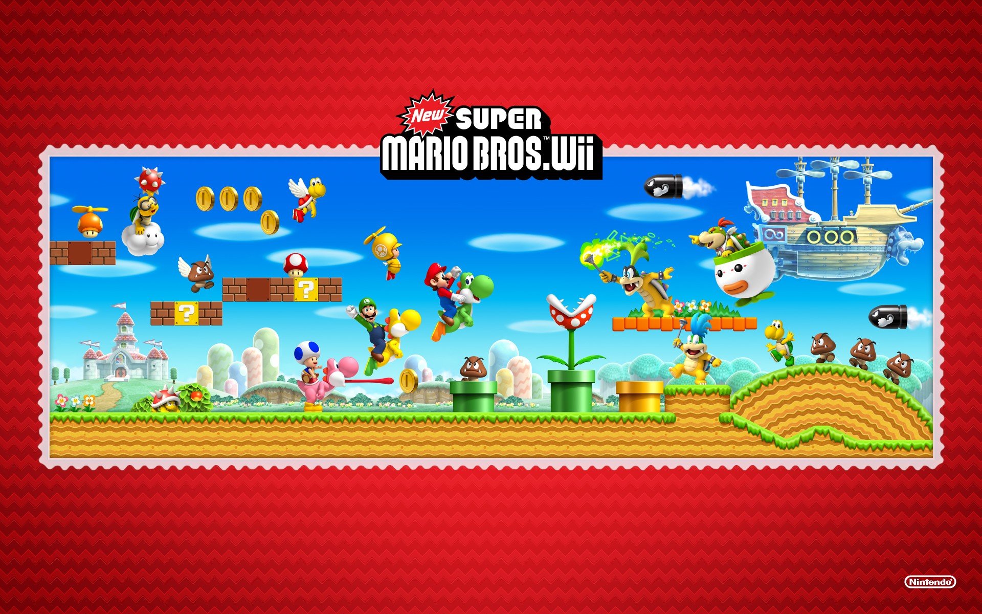 Download hd 1920x1200 New Super Mario Bros. Wii computer background ID:113197 for free