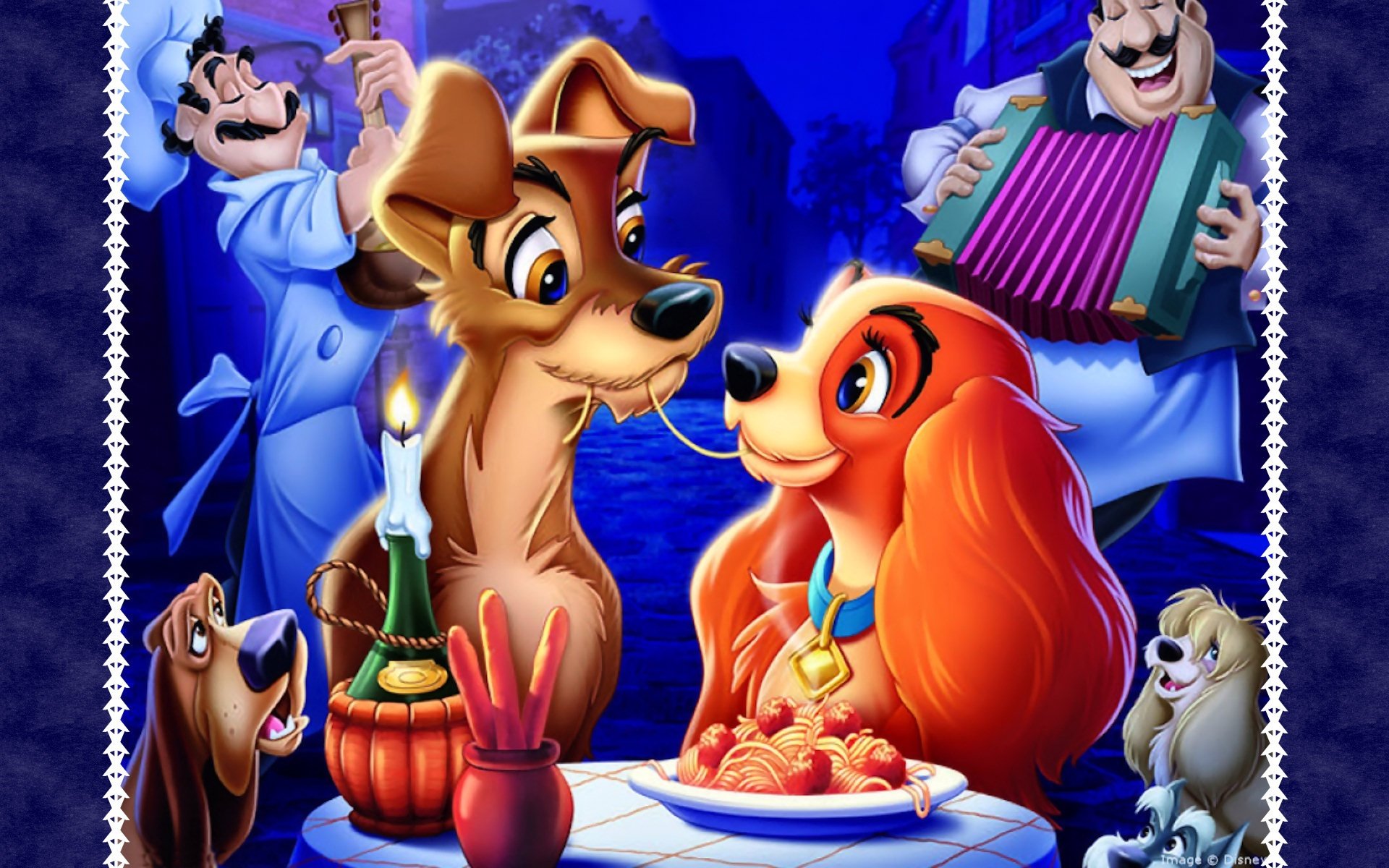Download hd 1920x1200 Lady And The Tramp computer background ID:35233 for free