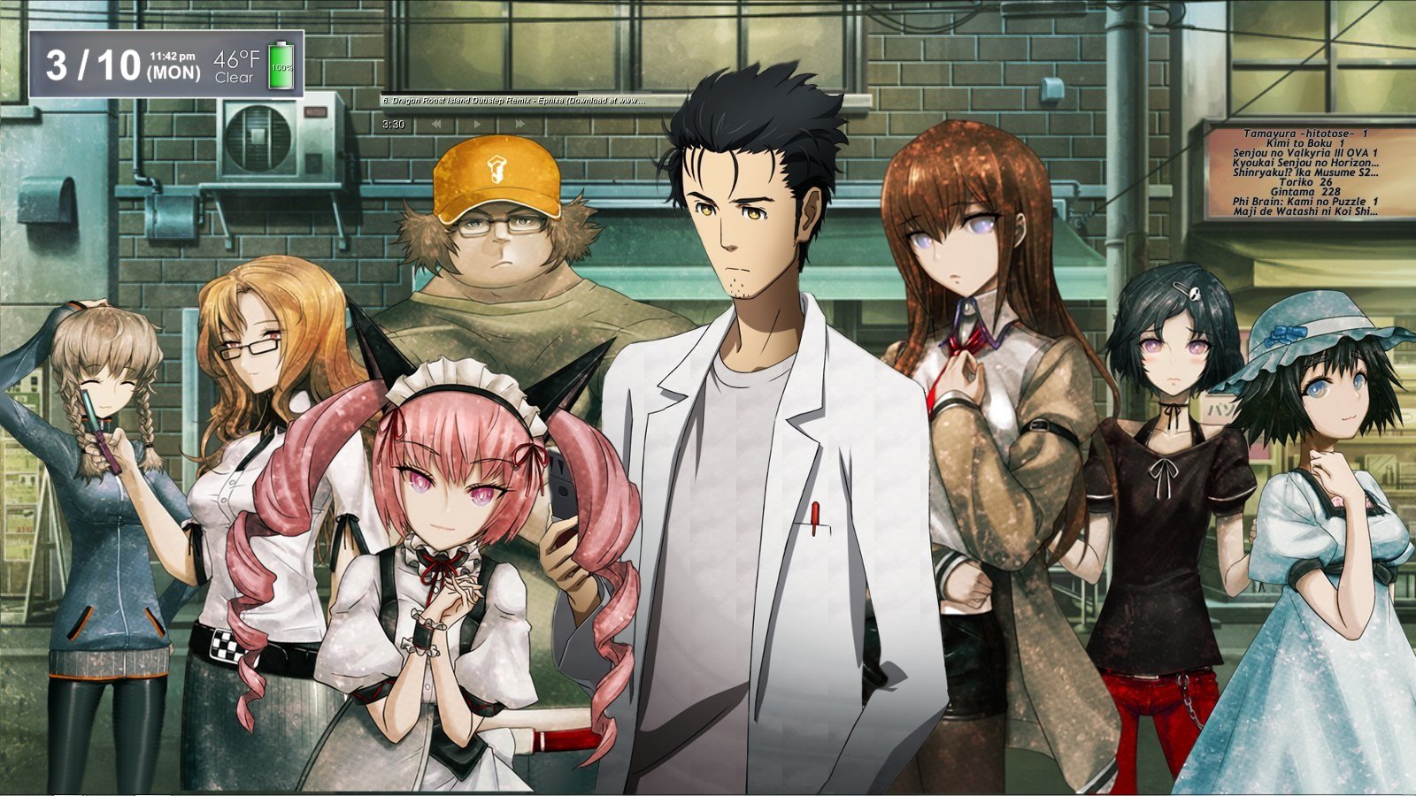 Download hd 1600x900 Steins Gate computer background ID:315968 for free