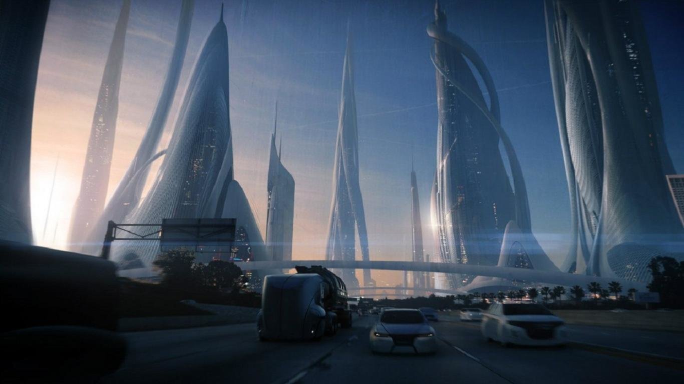 Best Futuristic city wallpaper ID:87724 for High Resolution 1366x768 laptop computer