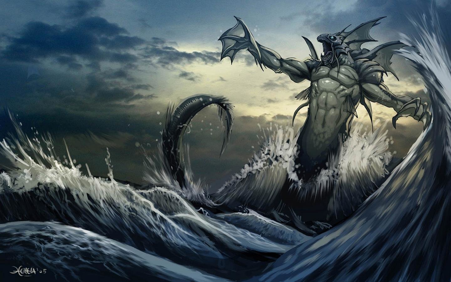 Awesome Sea Monster free background ID:373731 for hd 1440x900 PC