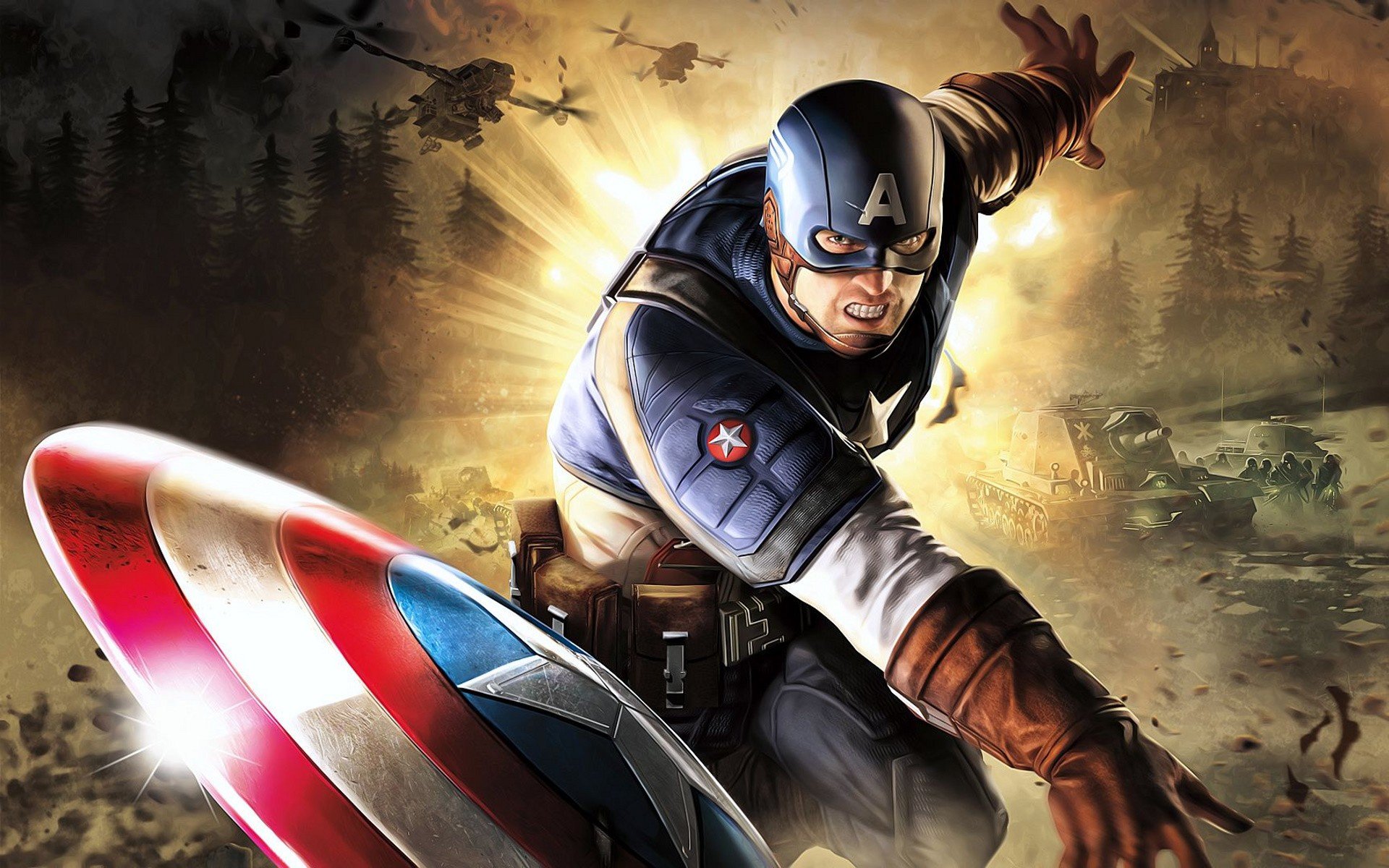 Download hd 1920x1200 Captain America (Marvel comics) computer wallpaper ID:292771 for free
