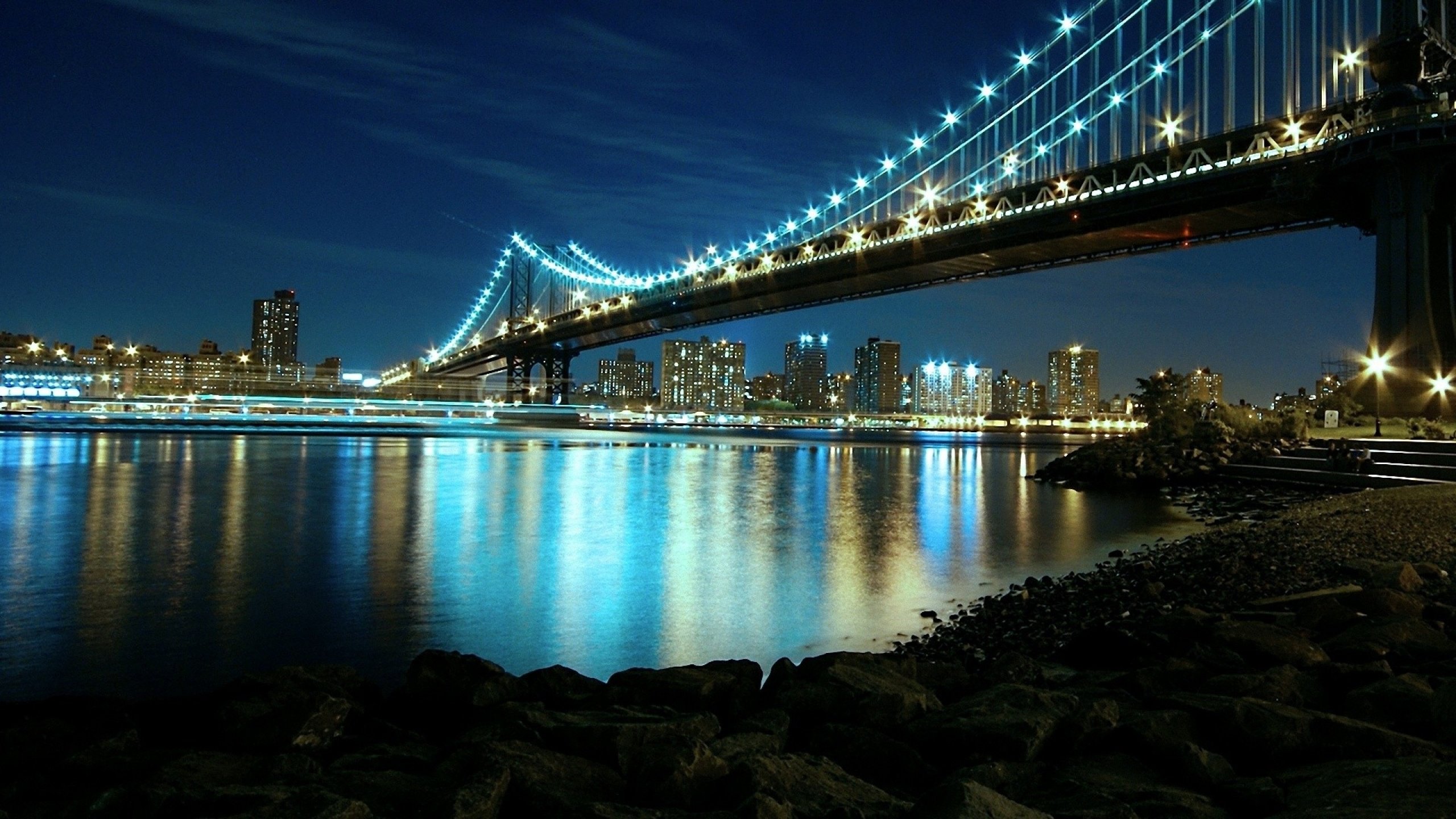 High resolution Manhattan Bridge hd 2560x1440 wallpaper ID:476090 for desktop