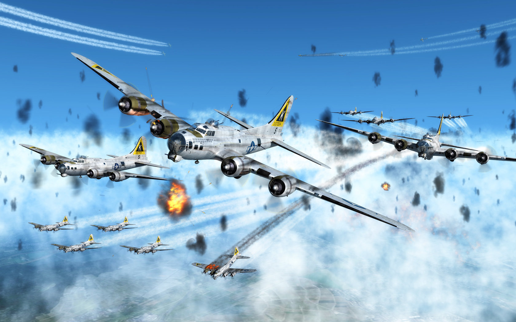 Free download Boeing B-17 Flying Fortress background ID:214173 hd 1680x1050 for PC