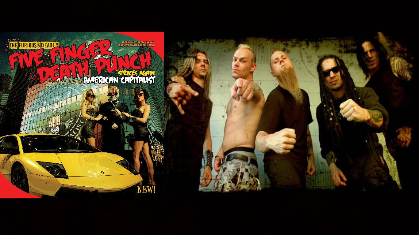 Download hd 1366x768 Five Finger Death Punch (FFDP) desktop wallpaper ID:42873 for free