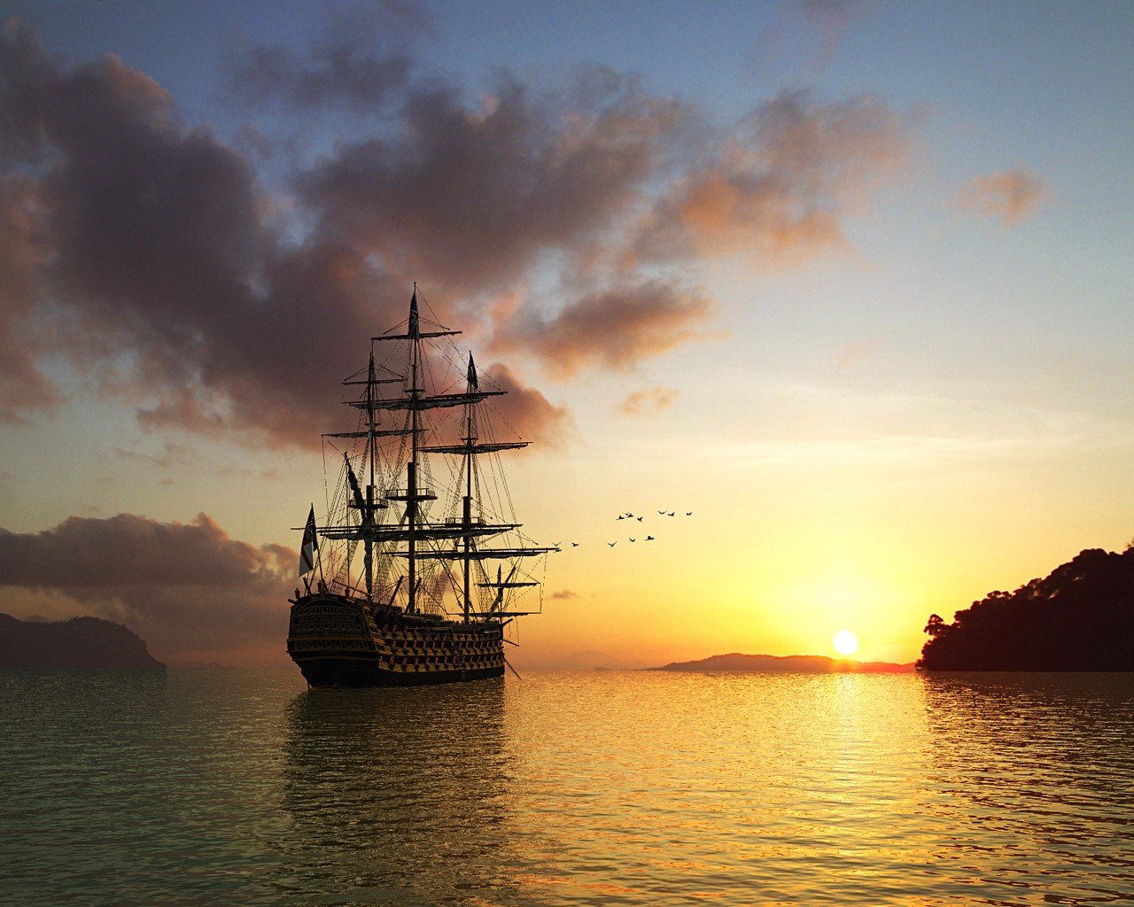 Free download Sailing Ship background ID:483803 hd 1280x1024 for desktop