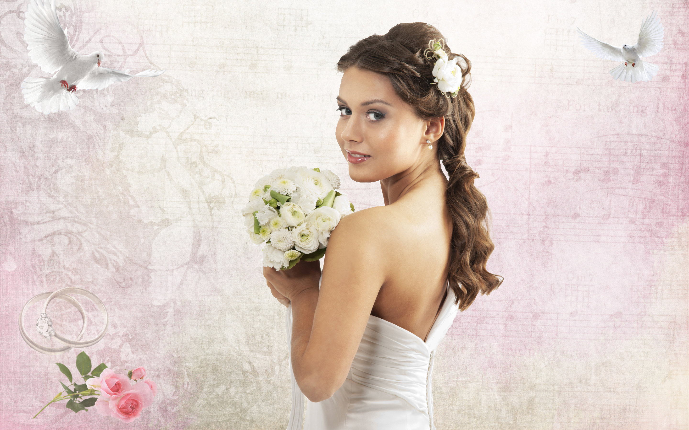 Free Bride in wedding dress high quality wallpaper ID:465946 for hd 2880x1800 PC
