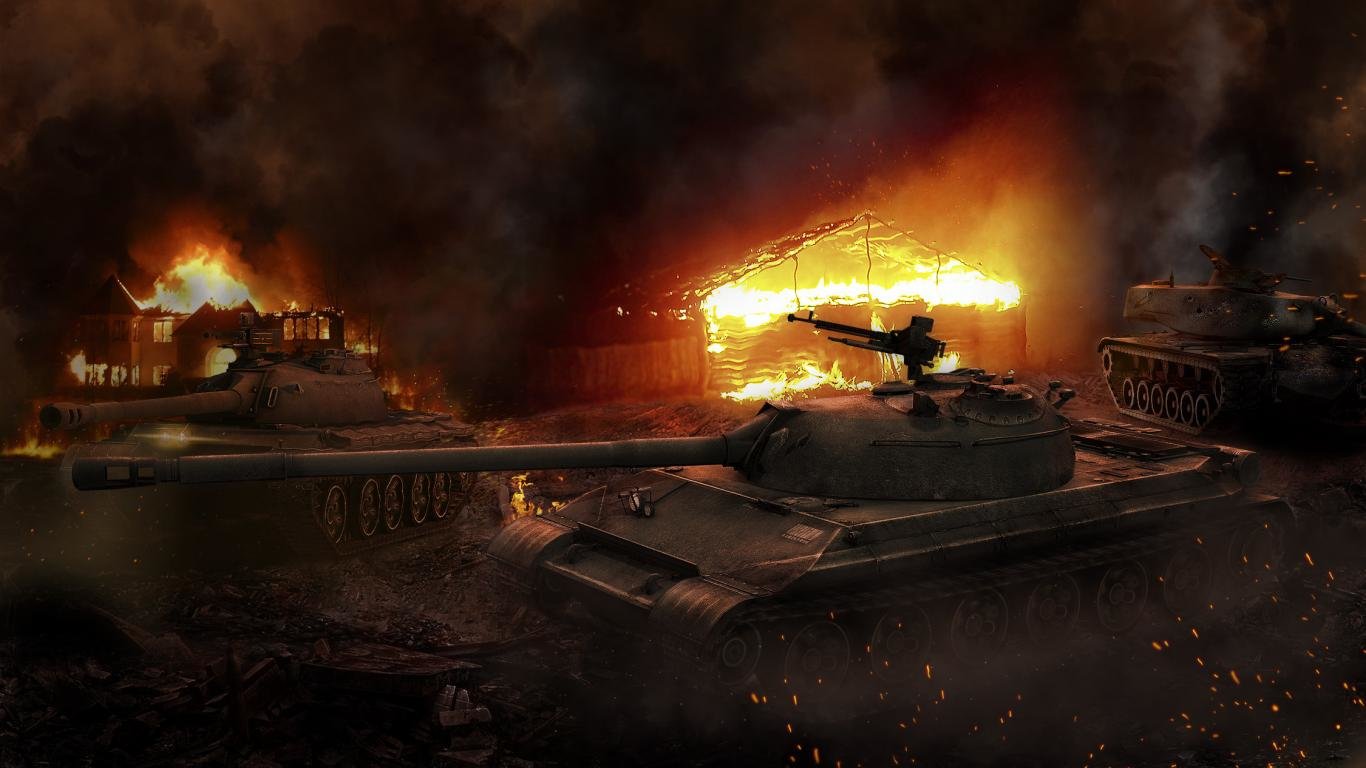 High resolution World Of Tanks (WOT) 1366x768 laptop wallpaper ID:45073 for computer