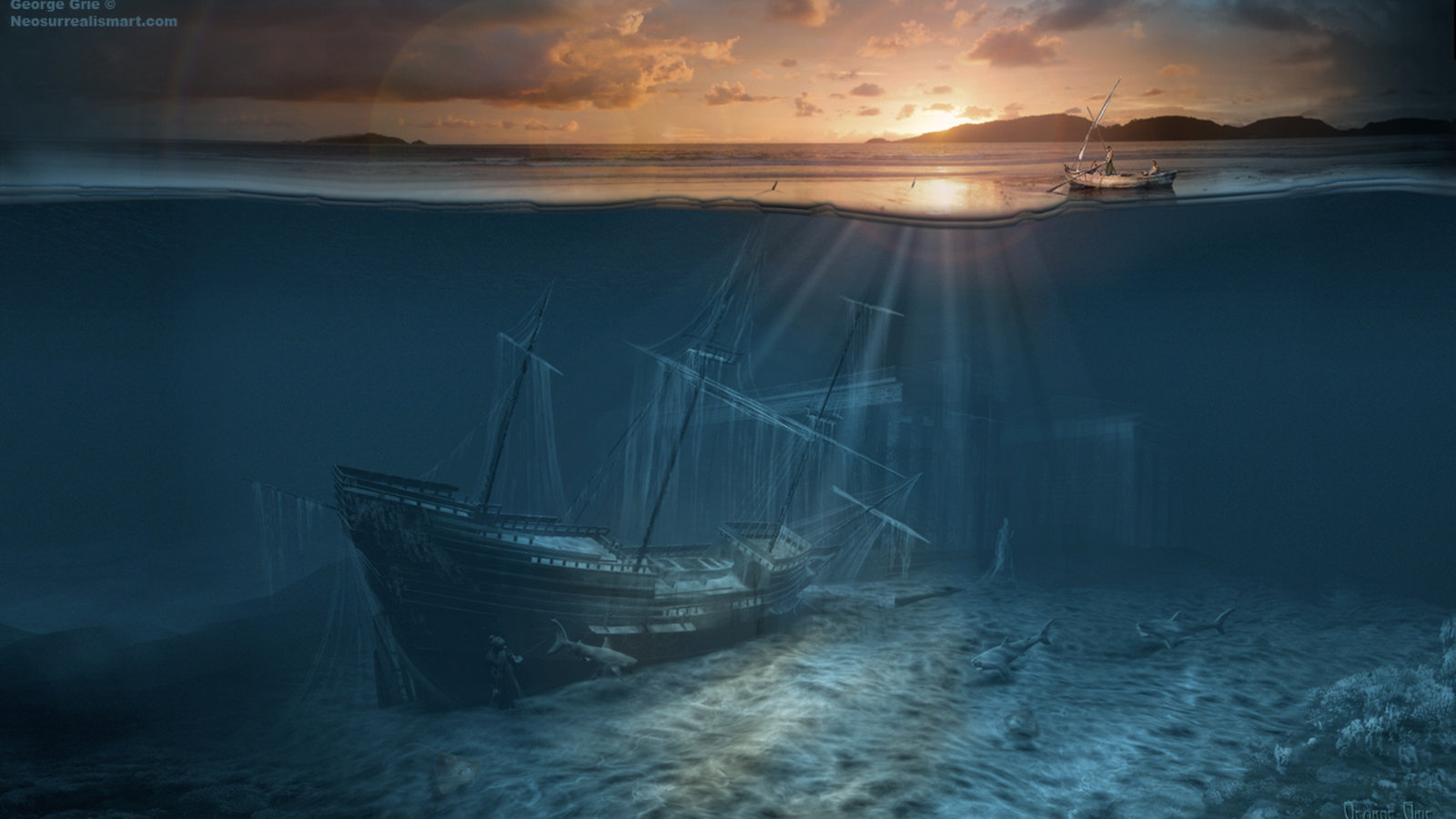 Free Fantasy ship high quality background ID:194717 for hd 1600x900 PC