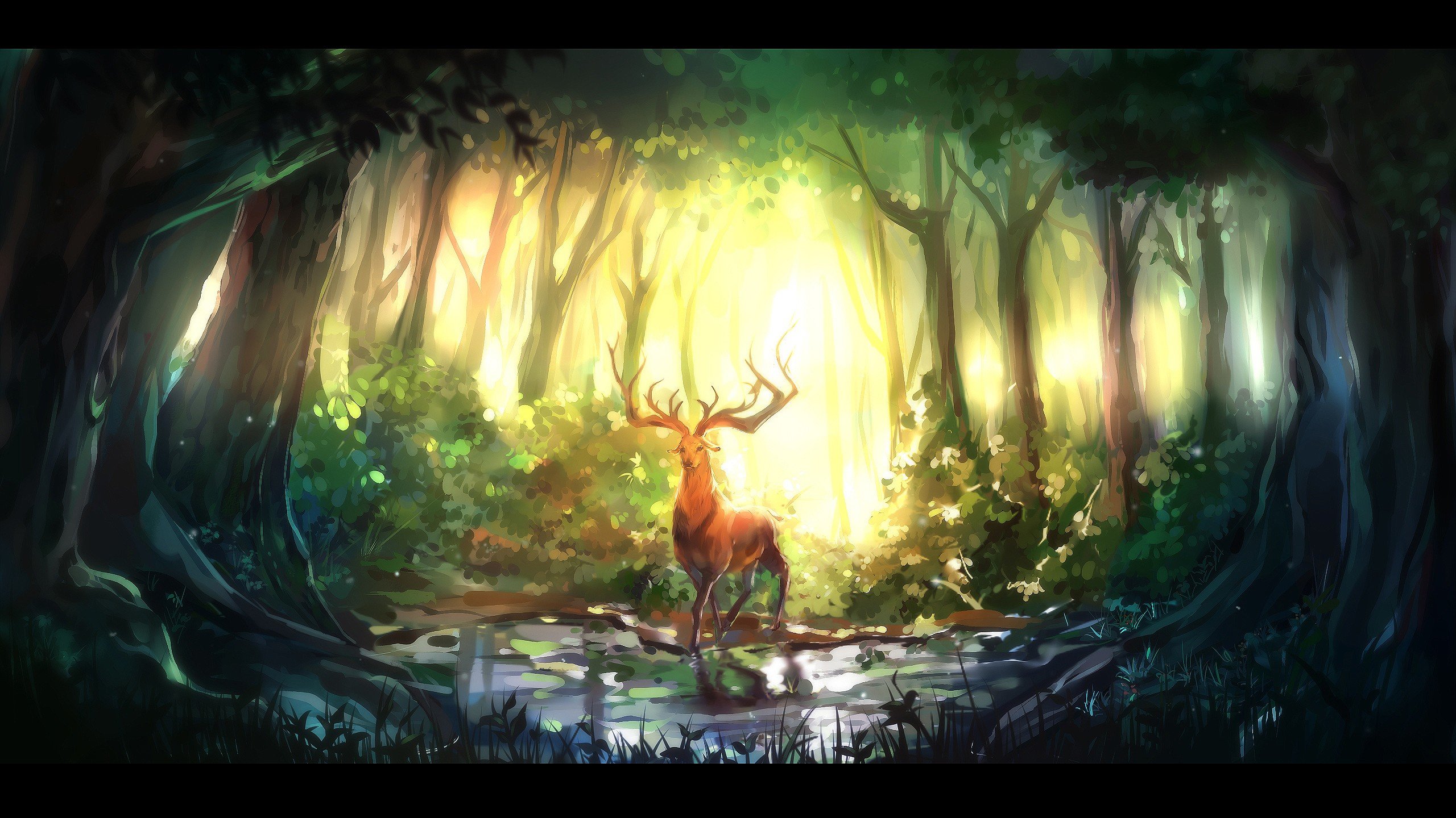 Free download Fantasy forest background ID:20320 hd 2560x1440 for PC