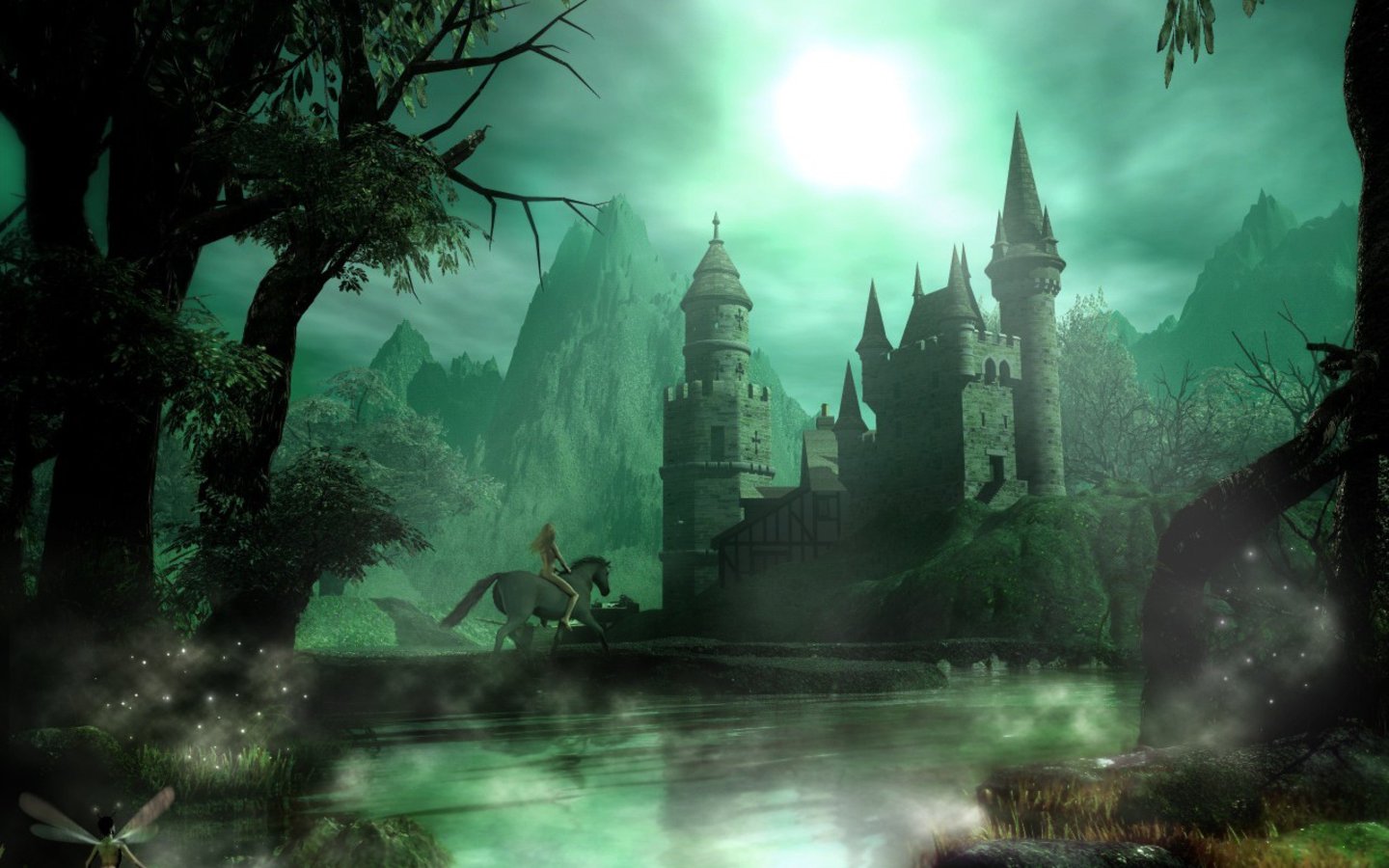 High resolution Fantasy castle hd 1440x900 background ID:236402 for computer