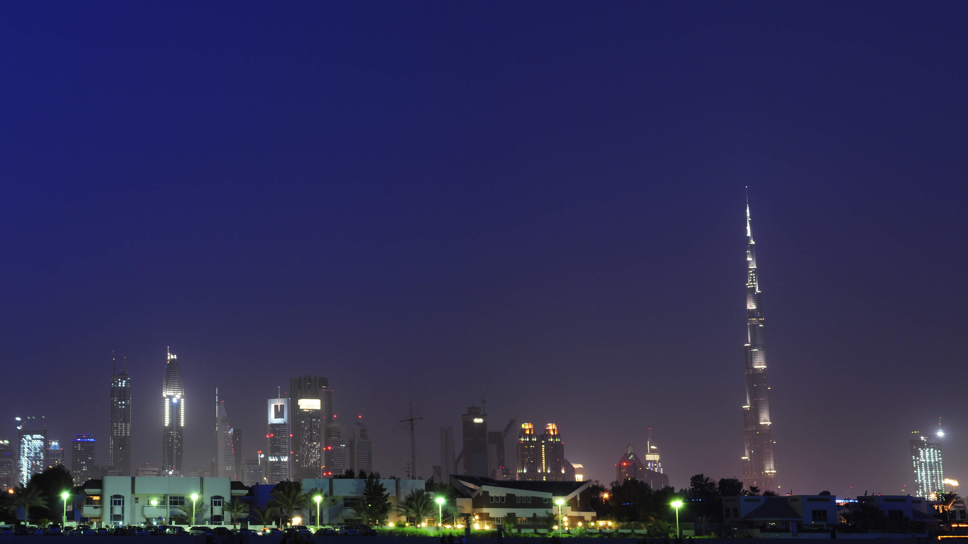 Premium AI Image | A photo of a cityscape with the burj khalifa in the  background.