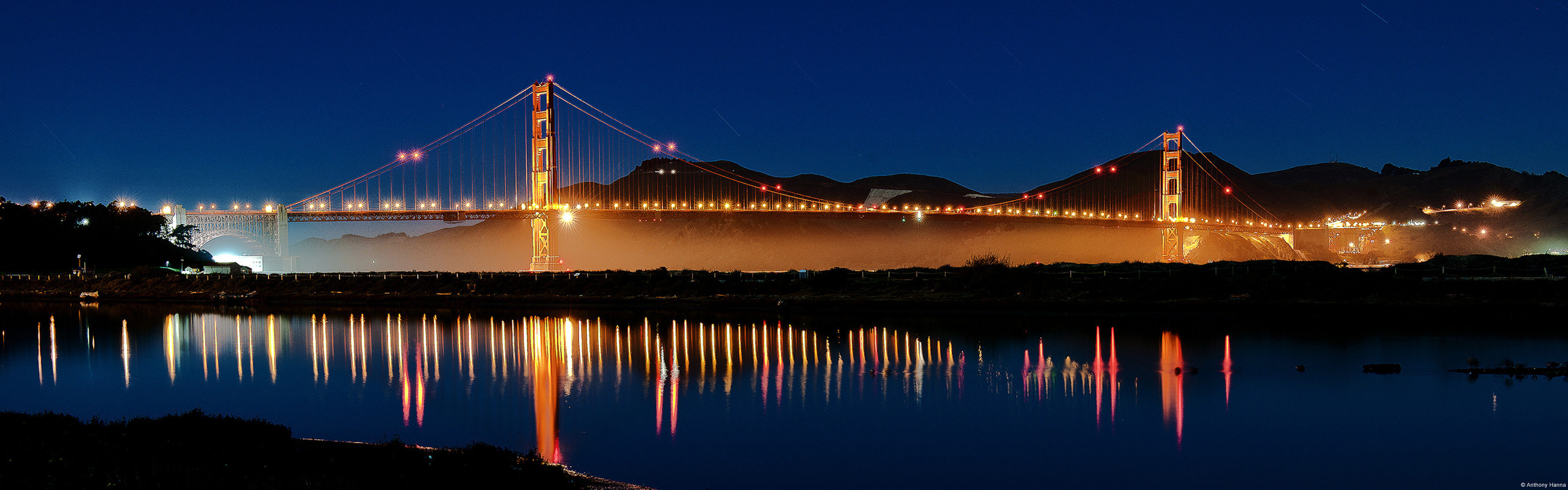 Free download Golden Gate background ID:494584 dual monitor 3840x1200 for computer