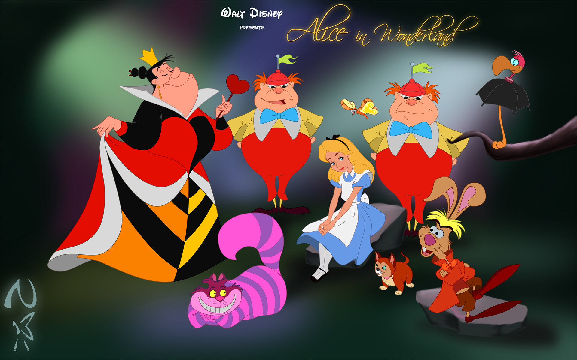 High resolution Alice In Wonderland Disney Cartoon hd 1920x1200 background ID:383893 for desktop