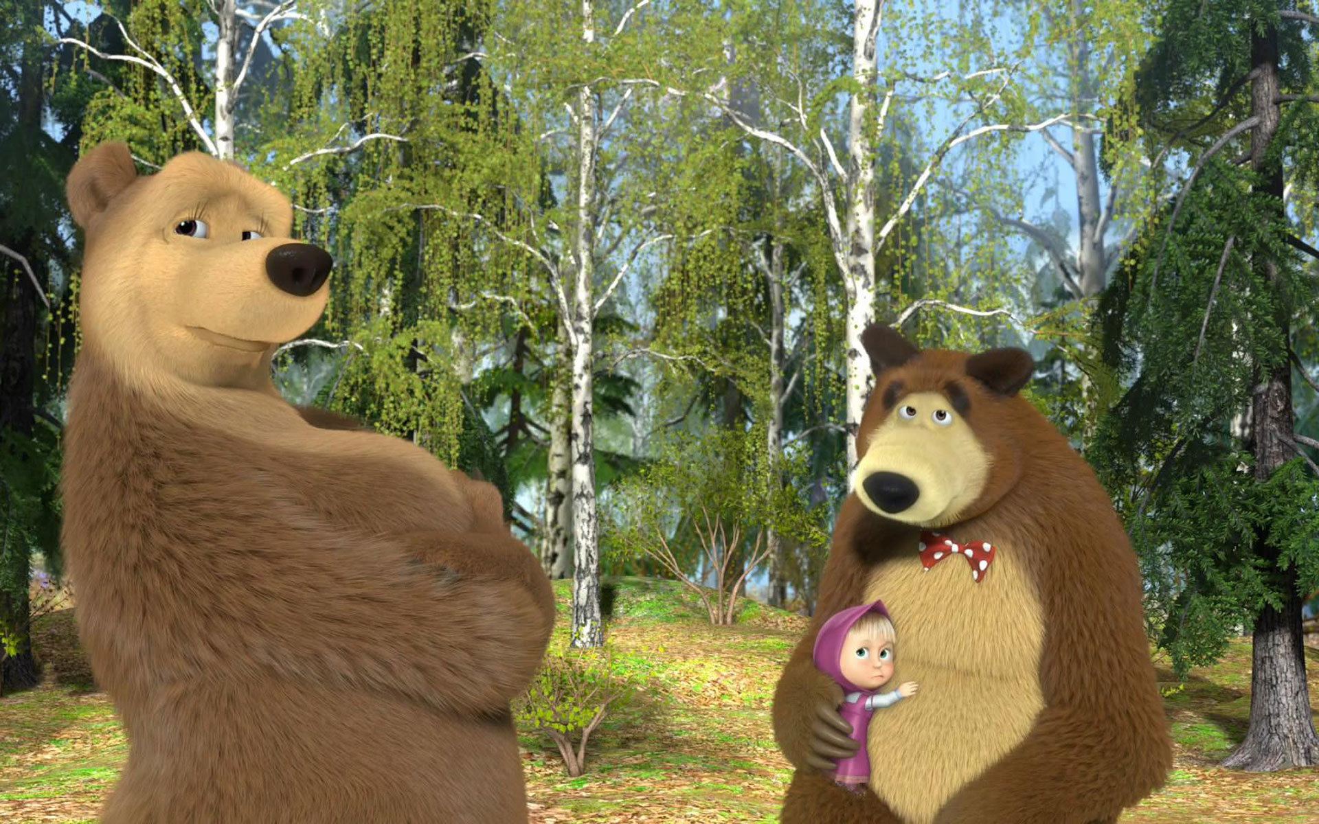 Download hd 1920x1200 Masha And The Bear computer background ID:84167 for free