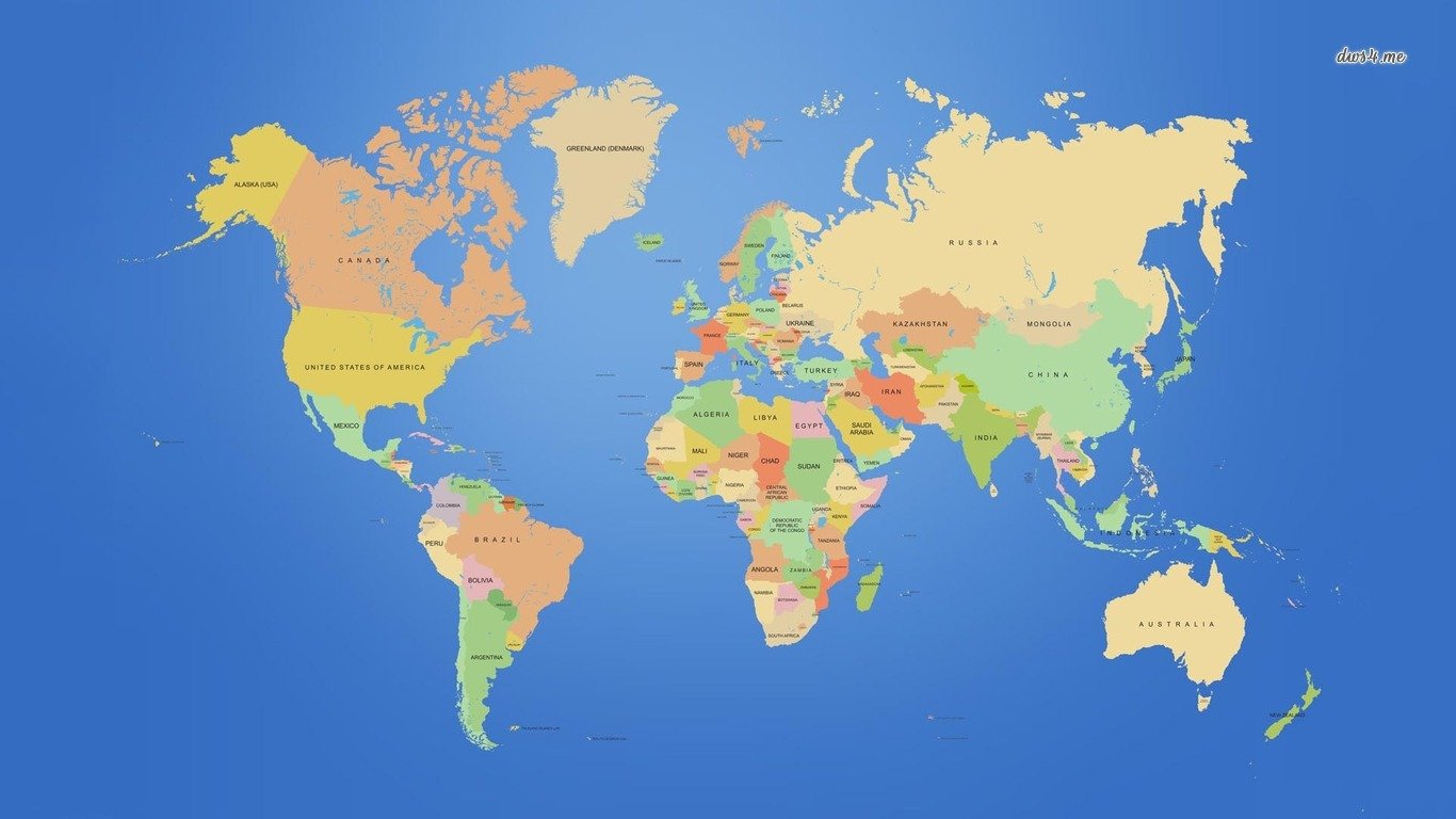 World Map Wallpapers 1366x768 Laptop Desktop Backgrounds
