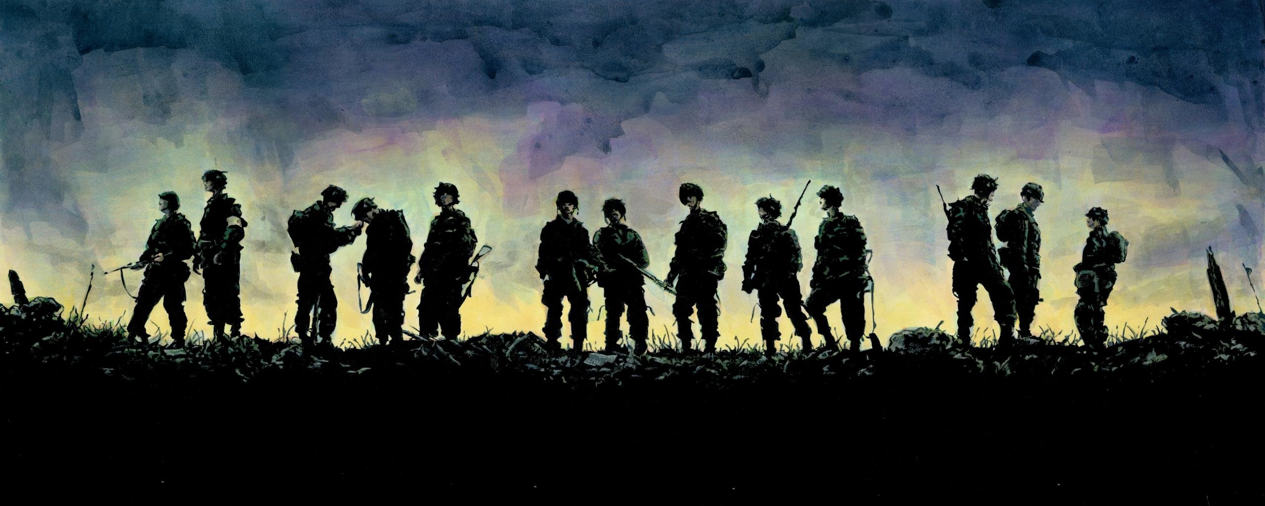 Awesome Band Of Brothers free background ID:246951 for dual monitor 2569x1024 computer