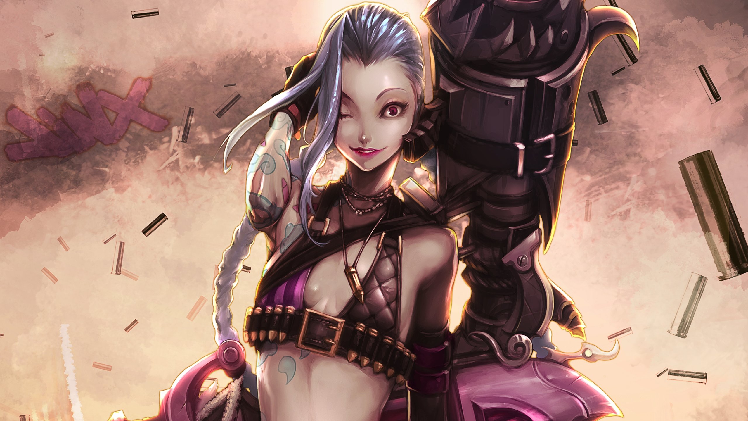 Download hd 2560x1440 Jinx (League Of Legends) PC background ID:170898 for free