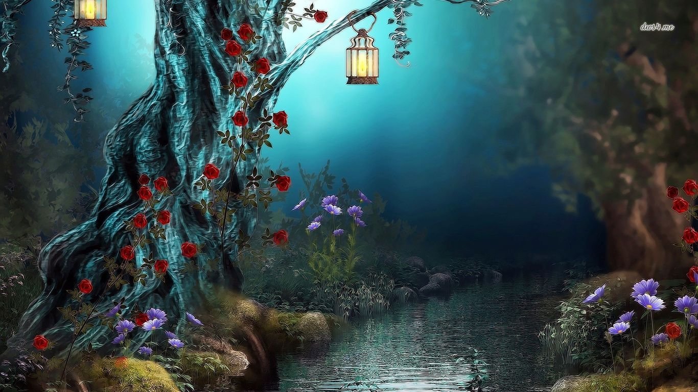 Best Fantasy forest wallpaper ID:20342 for High Resolution 1366x768 laptop PC