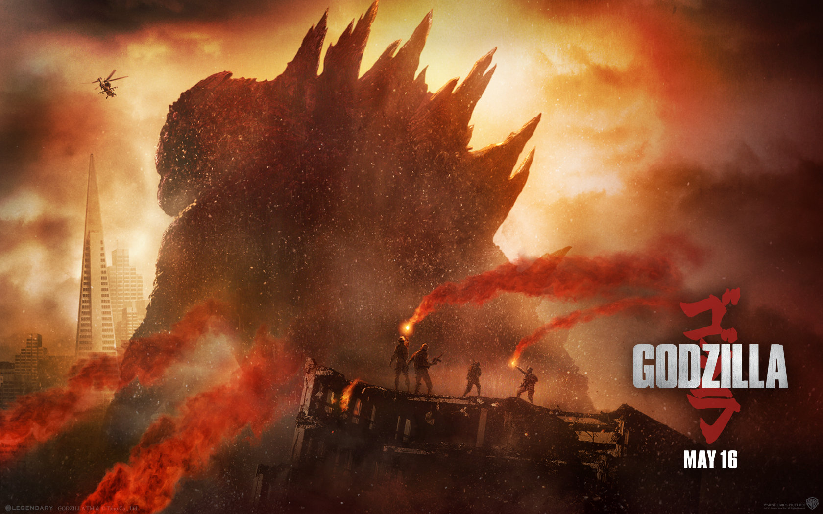 Awesome Godzilla (2014) free wallpaper ID:315632 for hd 1680x1050 desktop
