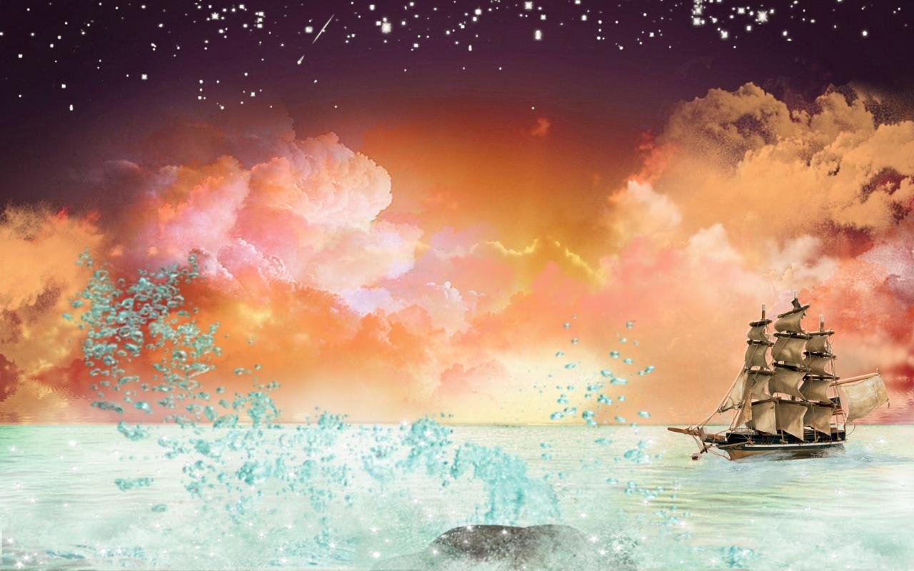 Free Fantasy ship high quality background ID:194838 for hd 1280x800 PC