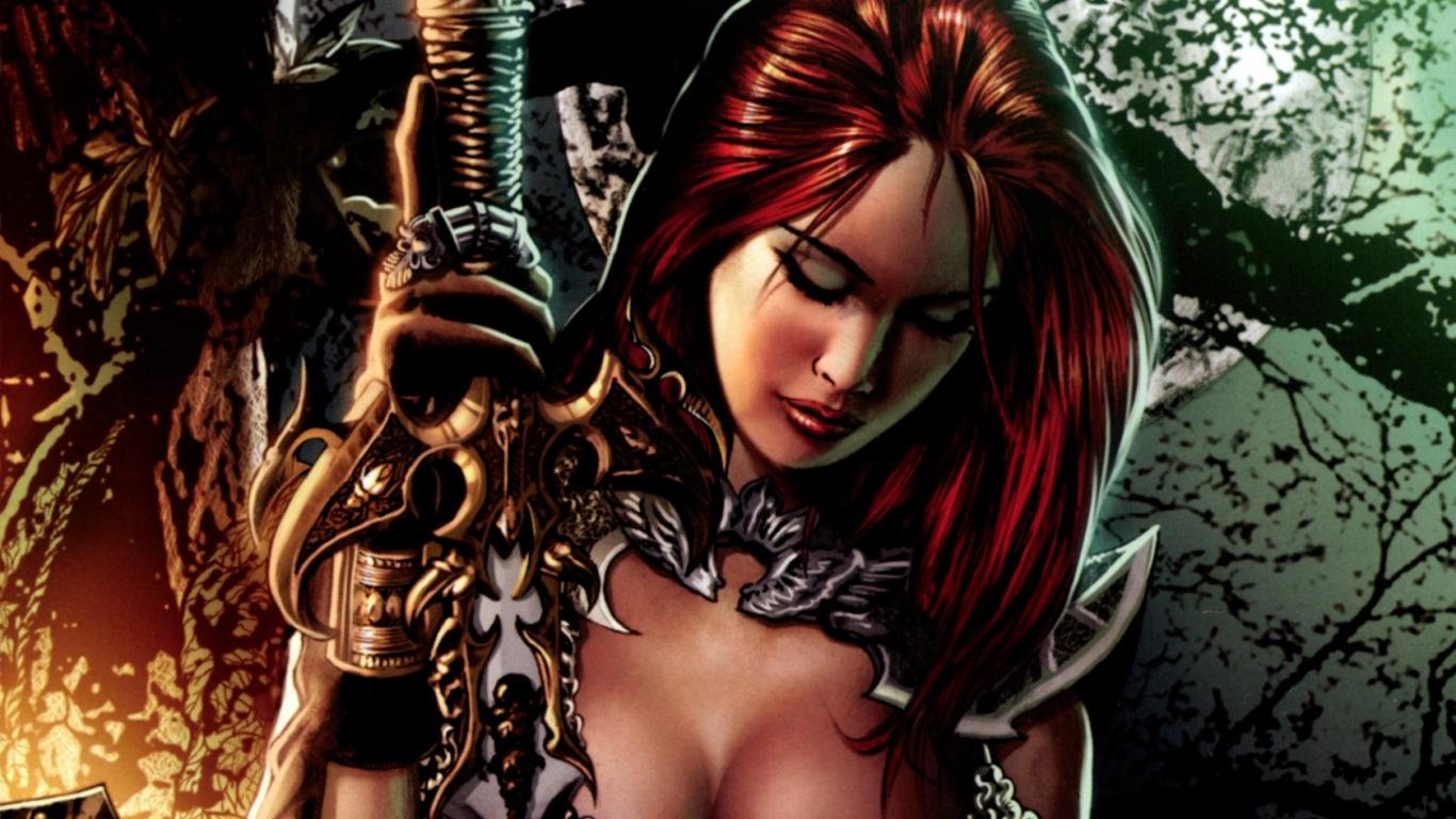 High resolution Red Sonja 1366x768 laptop wallpaper ID:449844 for PC