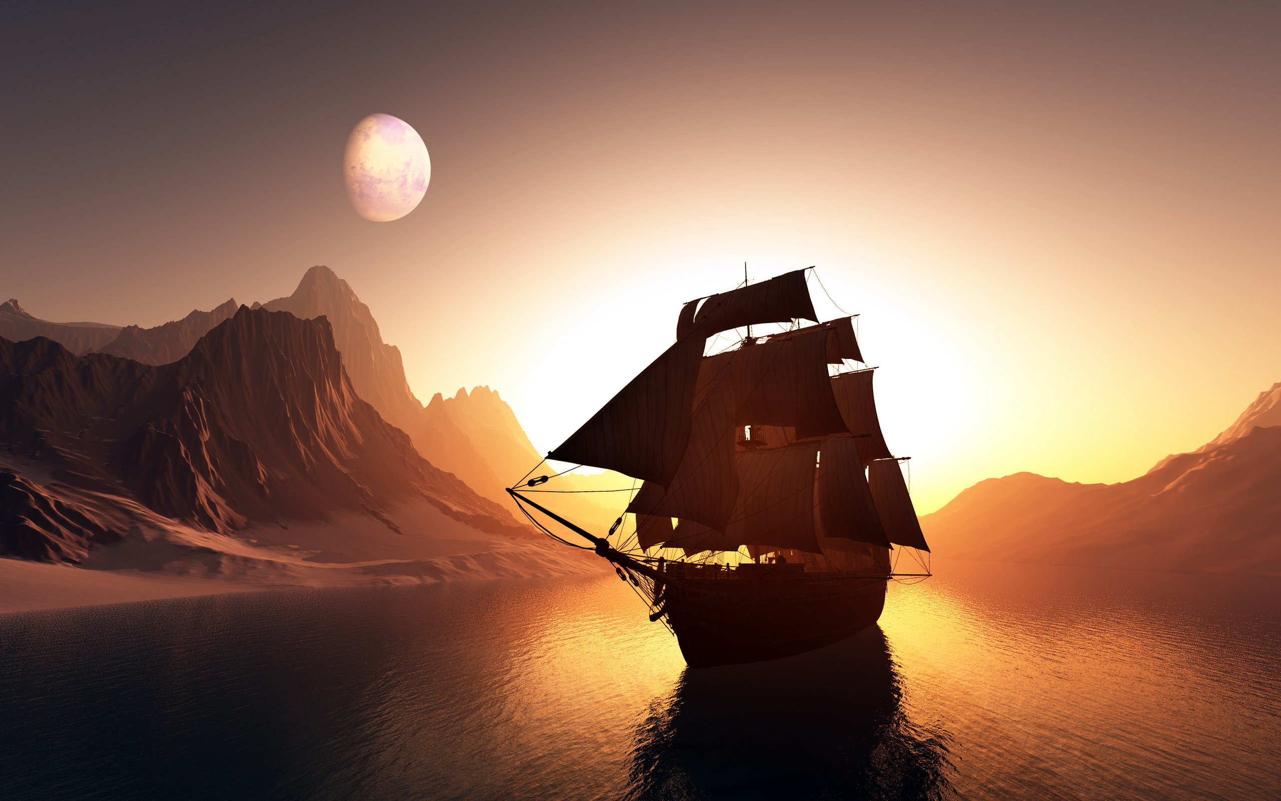 Awesome Sailing Ship free background ID:483821 for hd 2560x1600 desktop