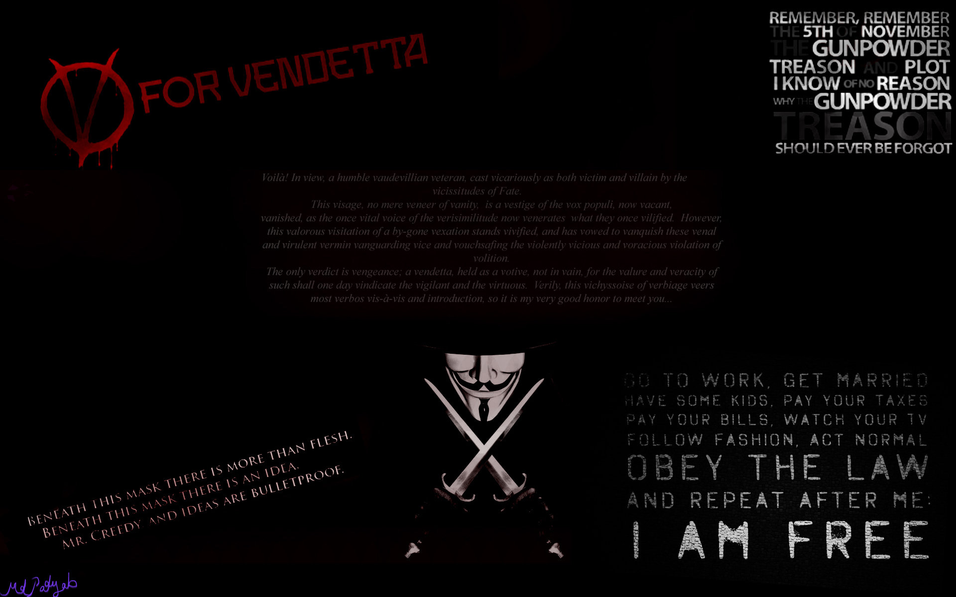 High resolution V For Vendetta hd 1920x1200 background ID:92171 for PC