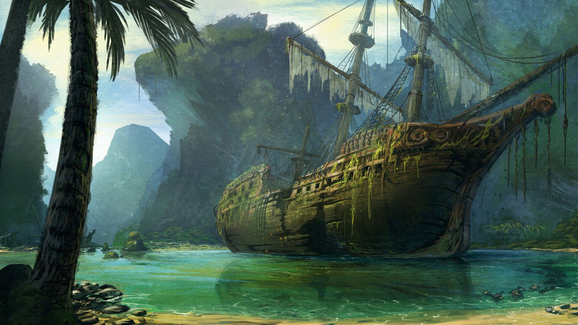 Free Fantasy ship high quality background ID:194735 for hd 1080p computer