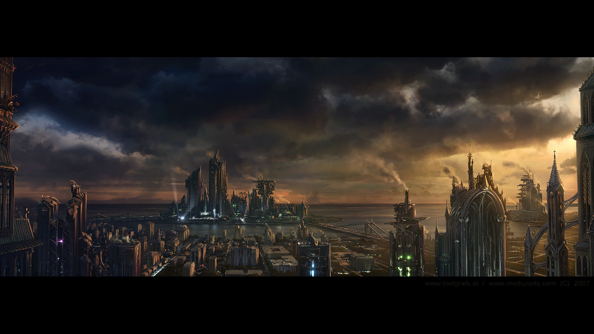 Free Futuristic city high quality background ID:87687 for full hd computer