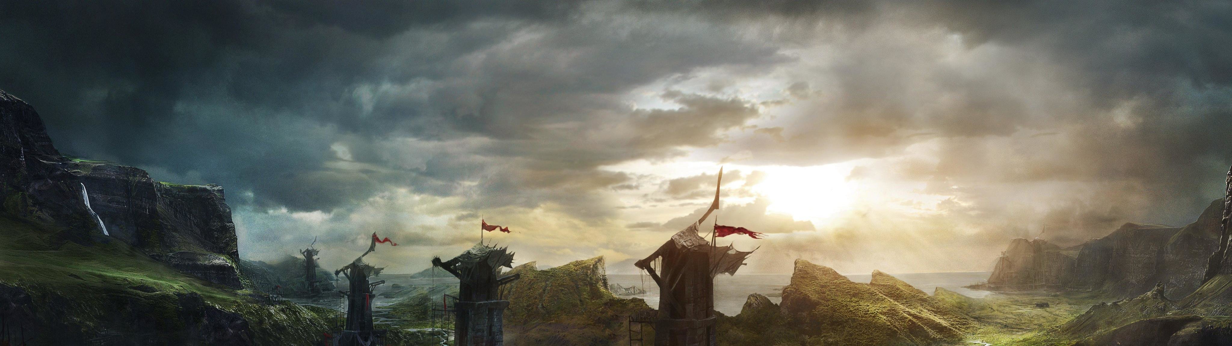 Free download Middle-earth: Shadow Of Mordor wallpaper ID:283827 dual monitor 4096x1152 for PC