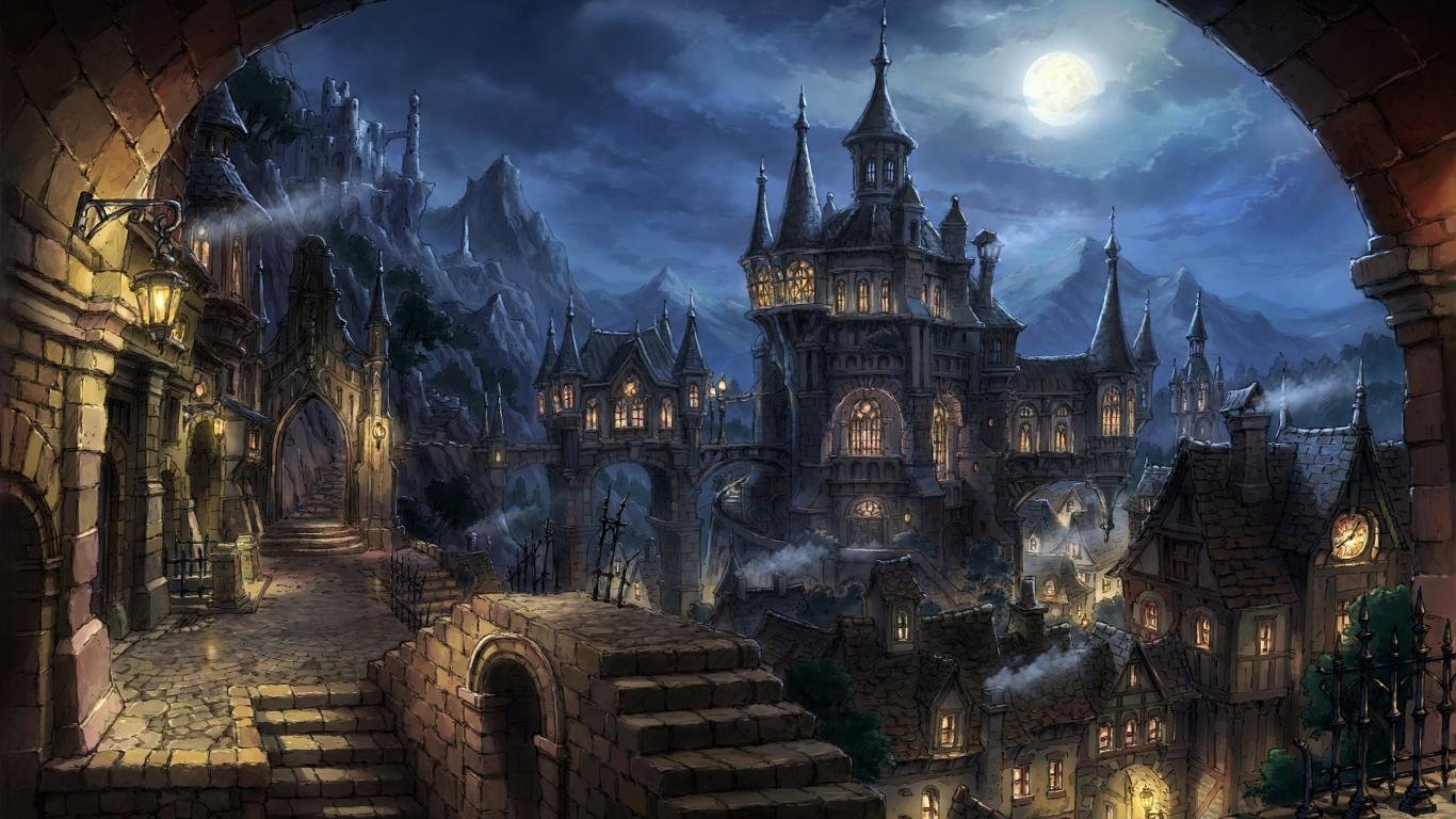 Free download Fantasy castle background ID:236331 1366x768 laptop for computer