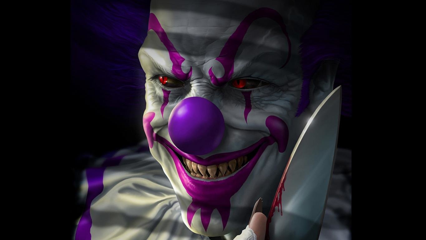 Download 1366x768 laptop Scary clown desktop background ID:126481 for free