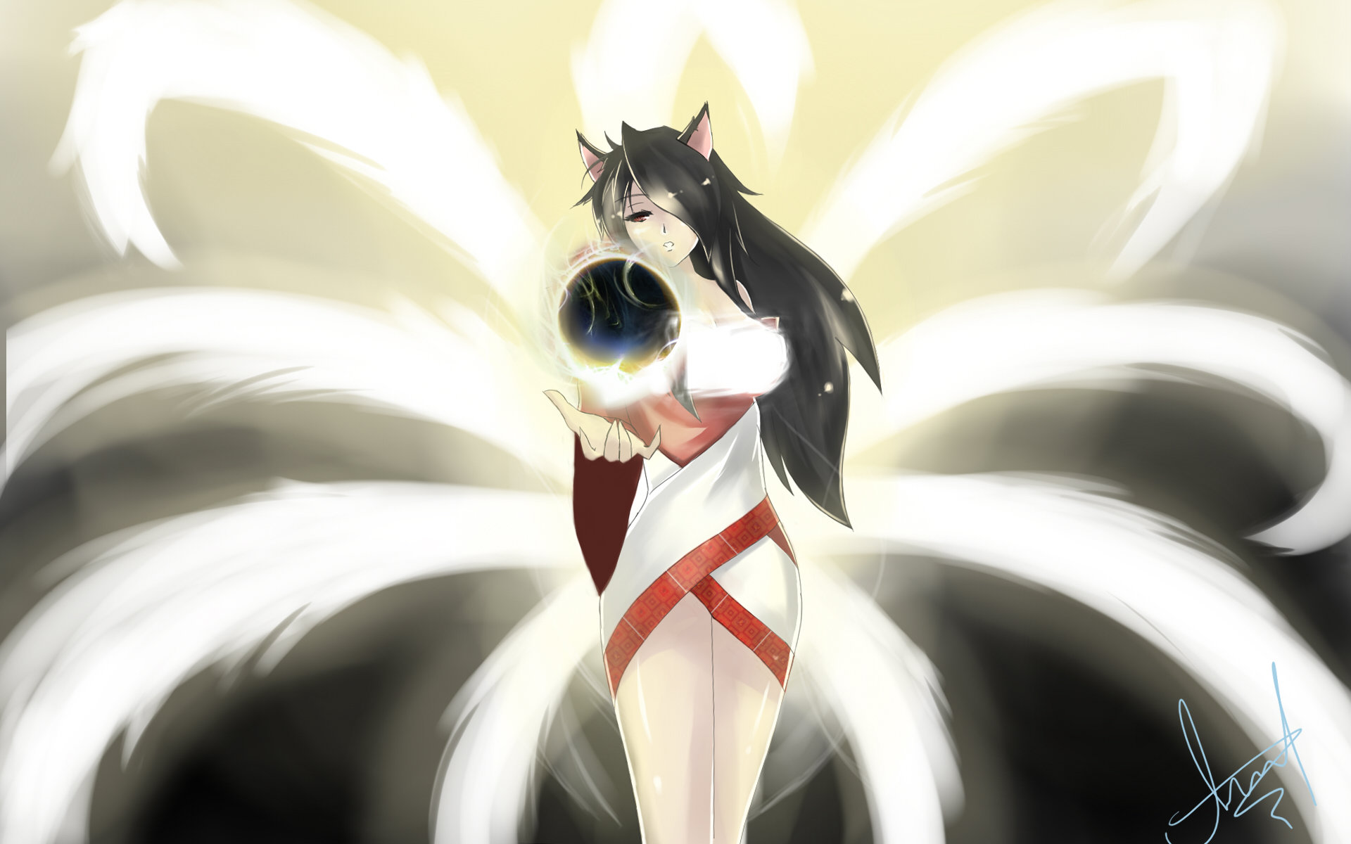 Download hd 1920x1200 Ahri (League Of Legends) computer wallpaper ID:172073 for free