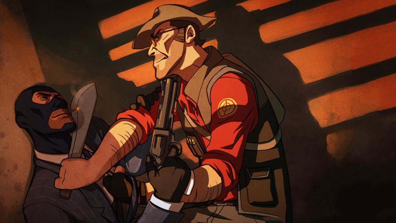 Team Fortress 2 (TF2) background ID:432168 for 1366x768 laptop PC.
