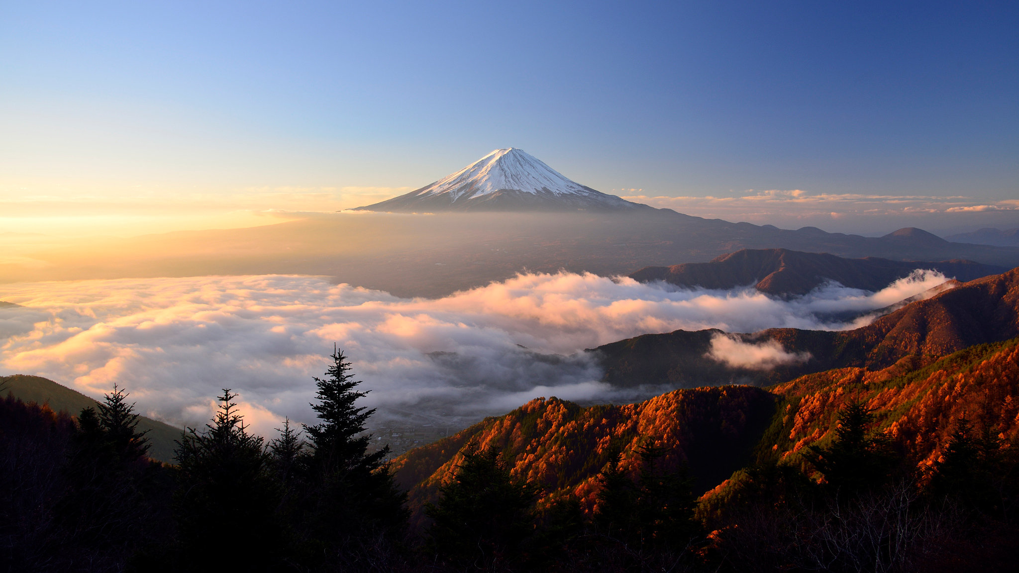 Awesome Mount Fuji free wallpaper ID:277756 for hd 2048x1152 computer