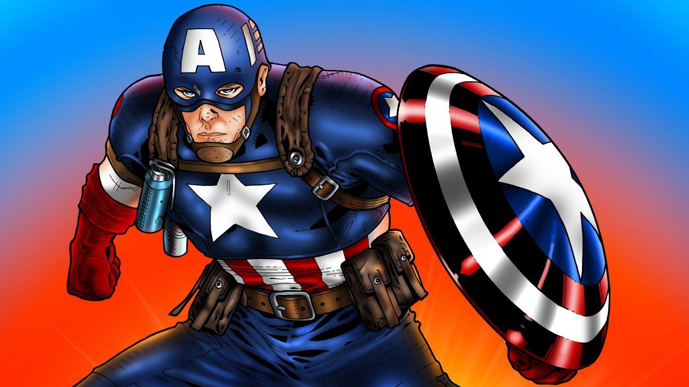 Download hd 1366x768 Captain America (Marvel comics) PC wallpaper ID:292776 for free