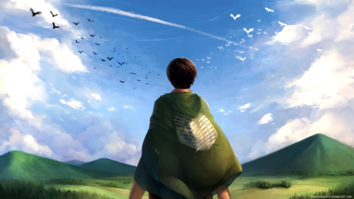 High resolution Eren Yeager 1366x768 laptop wallpaper ID:206098 for computer