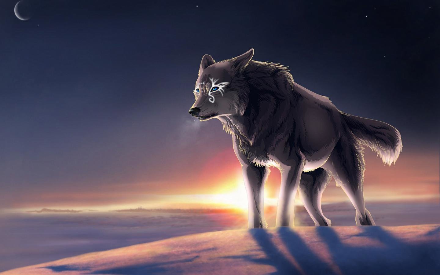 Free Wolf Fantasy high quality background ID:346508 for hd 1440x900 PC
