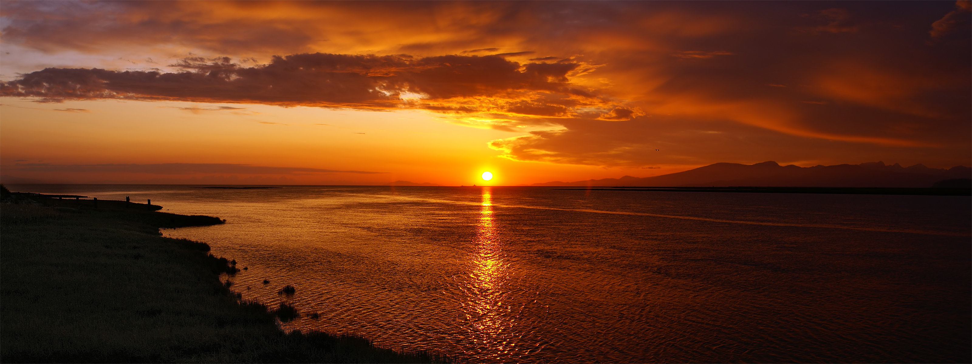 Free Sunset high quality background ID:200142 for dual screen 3200x1200 desktop